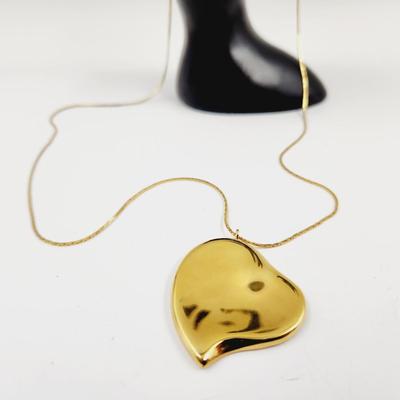 FUN GOLD TONED HEART WITH MIRROR NECKLACE