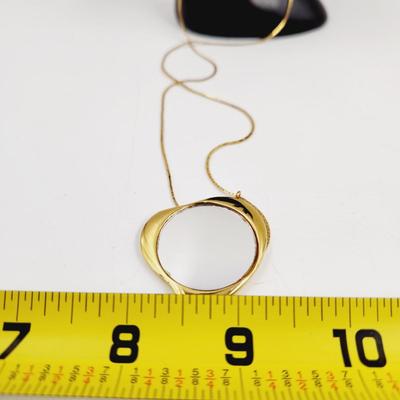 FUN GOLD TONED HEART WITH MIRROR NECKLACE