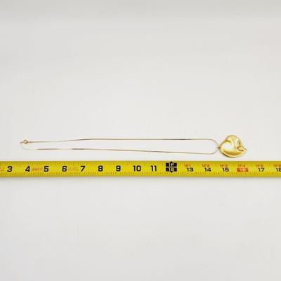 FUN GOLD TONED HEART WITH MIRROR NECKLACE