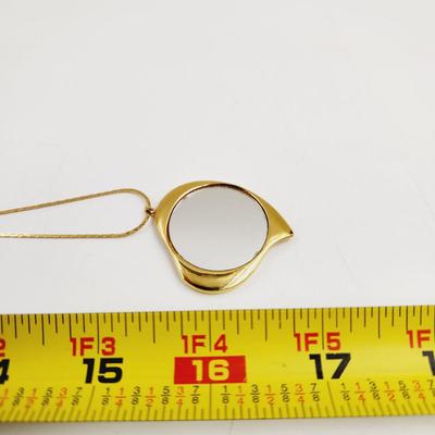 FUN GOLD TONED HEART WITH MIRROR NECKLACE