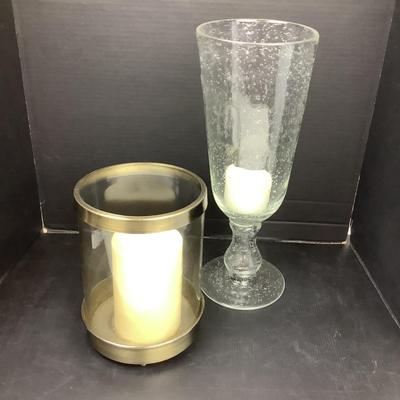 1517 Clear Glass Candle Holders