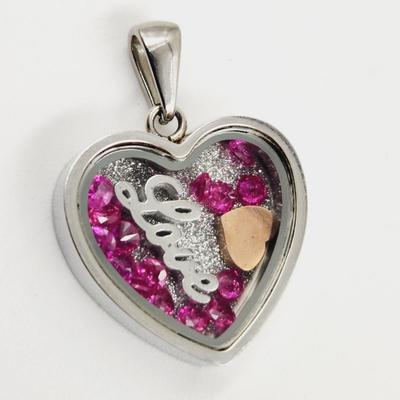FUN LOOSE CHARM LOCKET STYLE PENDANT SILVER TONED