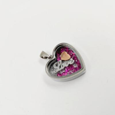 FUN LOOSE CHARM LOCKET STYLE PENDANT SILVER TONED