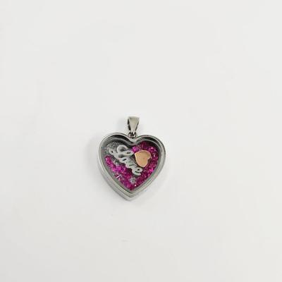 FUN LOOSE CHARM LOCKET STYLE PENDANT SILVER TONED