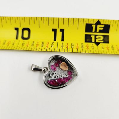FUN LOOSE CHARM LOCKET STYLE PENDANT SILVER TONED