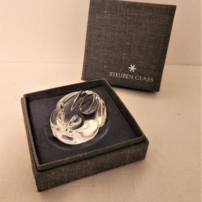 Lot #65  STEUBEN crystal Bunny Rabbit in Box