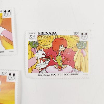 DISNEY GRENADA SOCIETY DOG SHOW 5 PC STAMPS