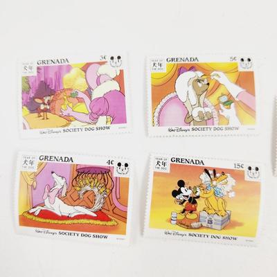 DISNEY GRENADA SOCIETY DOG SHOW 5 PC STAMPS