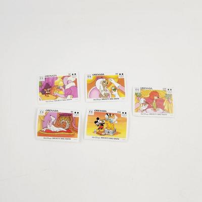 DISNEY GRENADA SOCIETY DOG SHOW 5 PC STAMPS