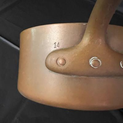Lot of 2 Waldow NY Vintage Copper Sauce Pans Pots with One Lid