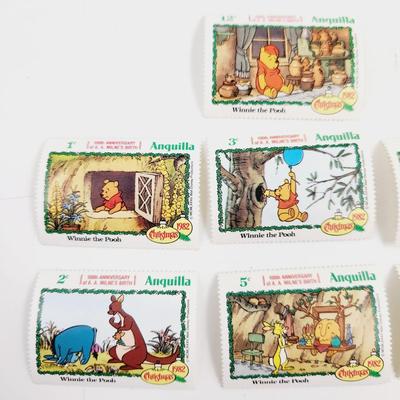 DISNEY ANQUILLA WINNIE THE POOH 6 SET OF STAMPS