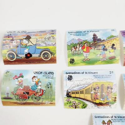 DISNEY CHARACTERS GRENADINES OF ST VINCENT & UNION ISLAND 11 PC STAMPS