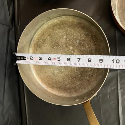 Lot of 3 Copper Pans with Brass Handles Made in France