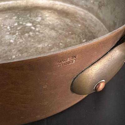 Lot of 3 Copper Pans with Brass Handles Made in France