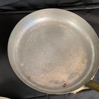 Lot of 3 Copper Pans with Brass Handles Made in France
