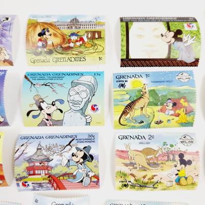 DISNEY CHARACTERS GRENADA & GRENADA GRENADINES 18 PC STAMPS