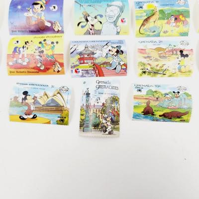 DISNEY CHARACTERS GRENADA & GRENADA GRENADINES 18 PC STAMPS