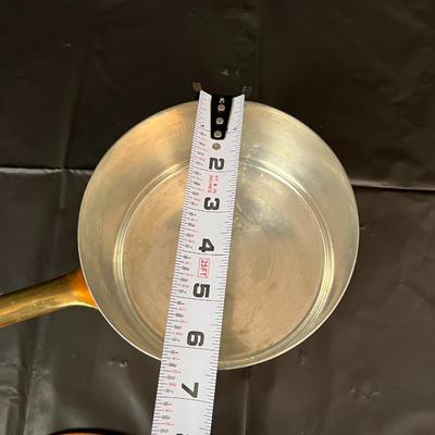 Gorgeous Copper Sauce Pan and Lid with Brass Handle Made in Italy