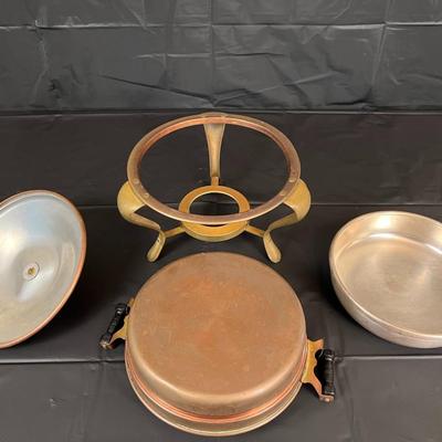 Vintage Copper Warmer Chafing Dish with Stamp