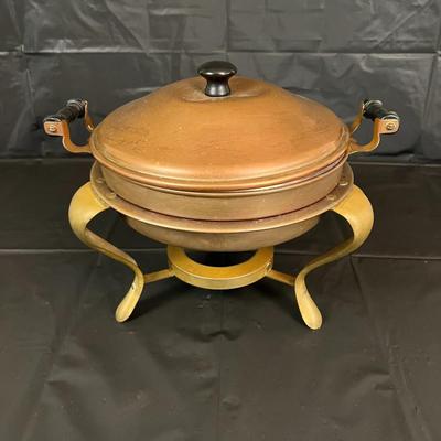 Vintage Copper Warmer Chafing Dish with Stamp