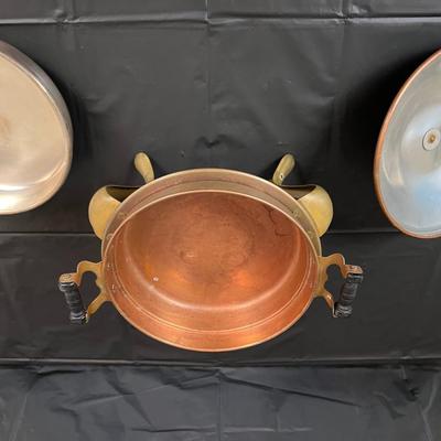 Vintage Copper Warmer Chafing Dish with Stamp