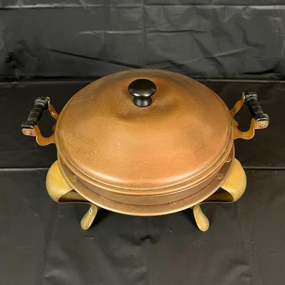 Vintage Copper Warmer Chafing Dish with Stamp
