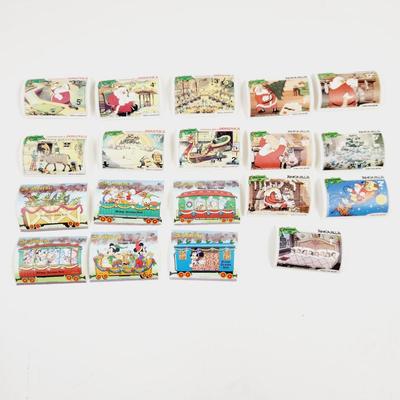 DISNEY CHARACTERS CHRISTMAS THEME 19 PC STAMPS