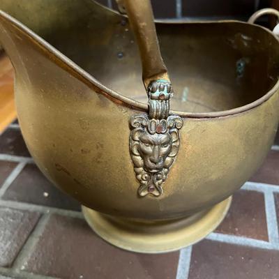 Lot of 3 Antique Copper and Brass Coal Scuttle Buckets with Handles