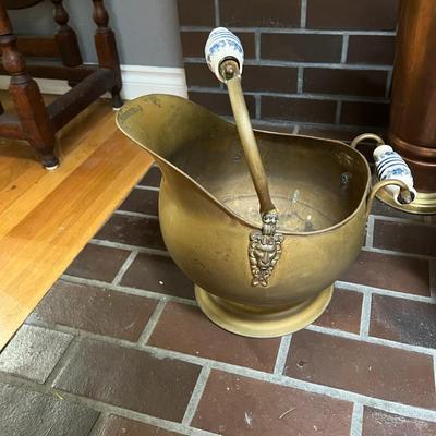Lot of 3 Antique Copper and Brass Coal Scuttle Buckets with Handles