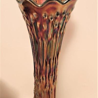 Lot #67  Two nice pieces of Antique Carnival Glass - compote and vase