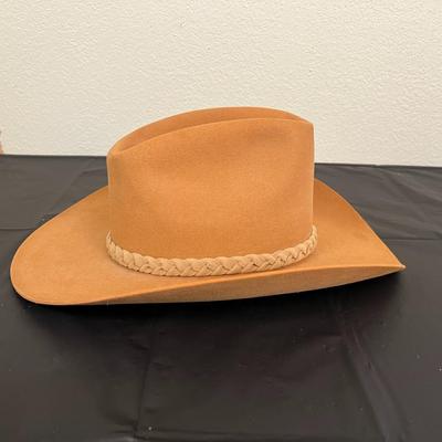 Vintage John B. Stetson 4X Beaver XXXX Stetson Tan Brown Hat with Feathers