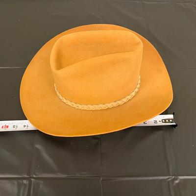 Vintage John B. Stetson 4X Beaver XXXX Stetson Tan Brown Hat with Feathers