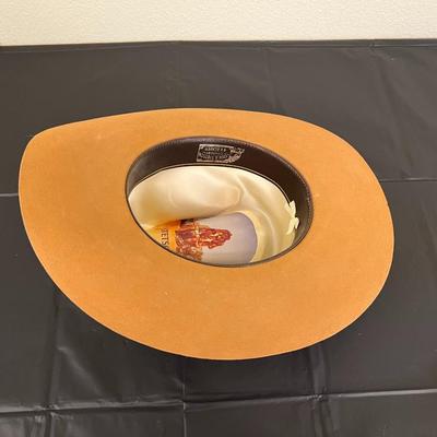 Vintage John B. Stetson 4X Beaver XXXX Stetson Tan Brown Hat with Feathers