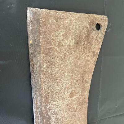 Large Vintage Genuine Warranted 10 Butchers Meat Cleaver Knife