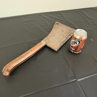 Large Vintage Genuine Warranted 10 Butchers Meat Cleaver Knife