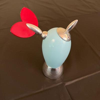 Vintage Mid Century Modern Design J. Mankiewicz Ad Hoc Blue Red Silver Pepper Mill