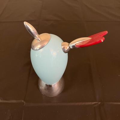 Vintage Mid Century Modern Design J. Mankiewicz Ad Hoc Blue Red Silver Pepper Mill