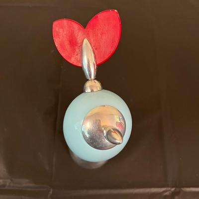 Vintage Mid Century Modern Design J. Mankiewicz Ad Hoc Blue Red Silver Pepper Mill