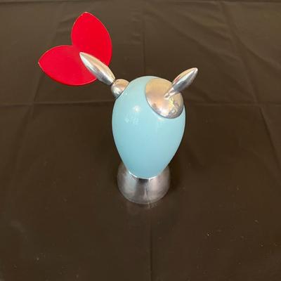 Vintage Mid Century Modern Design J. Mankiewicz Ad Hoc Blue Red Silver Pepper Mill