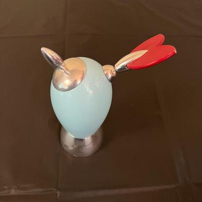 Vintage Mid Century Modern Design J. Mankiewicz Ad Hoc Blue Red Silver Pepper Mill