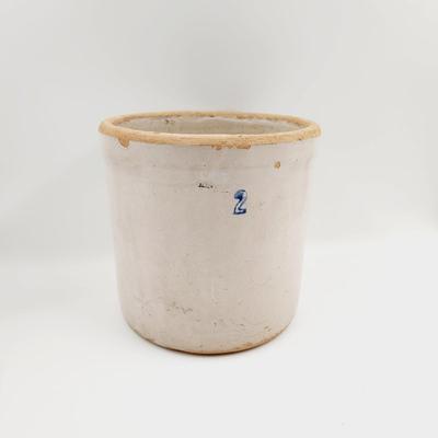 LARGE #2 STONE WARE POTTERY CROCK