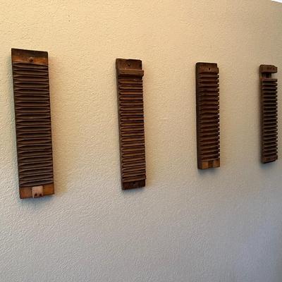 Lot of 4 Vintage Wood Cigar Rolling Mold Boards