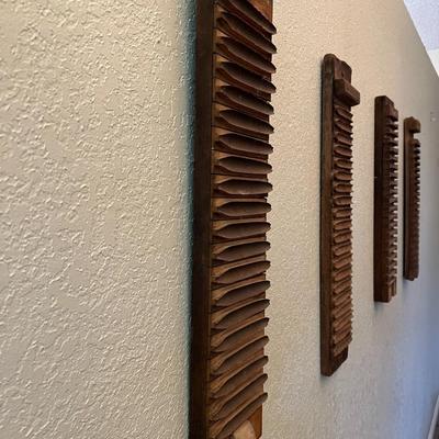 Lot of 4 Vintage Wood Cigar Rolling Mold Boards