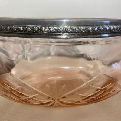 Three Piece Siver Overlaid Amber Glass Suite