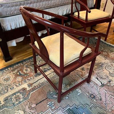 Pair of Baker Furniture Co North Carolina Wood Armchairs