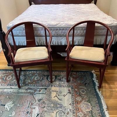 Pair of Baker Furniture Co North Carolina Wood Armchairs