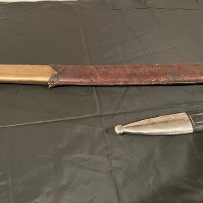 WW1 Russian Cossack Sword and WW2 Sawback Bayonet in Sheaths