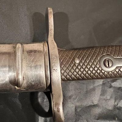 WW1 Russian Cossack Sword and WW2 Sawback Bayonet in Sheaths
