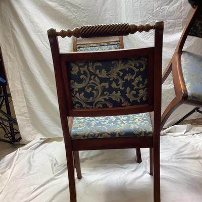1420 Set of 4 Vintage Mahogany  Upholstered Chairs