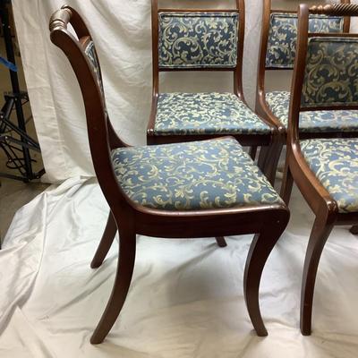 1420 Set of 4 Vintage Mahogany  Upholstered Chairs